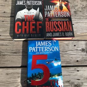 3 JAMES PATTERSON Hardcover Books / The Chef / The Russian / 5th Horseman